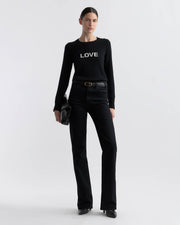 SILVIE IN LOVE CASHMERE SWEATER IN BLACK/IVORY