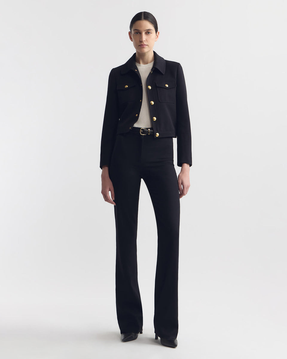 EDNA CROPPED WOOL JACKET IN BLACK