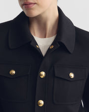 EDNA CROPPED WOOL JACKET IN BLACK