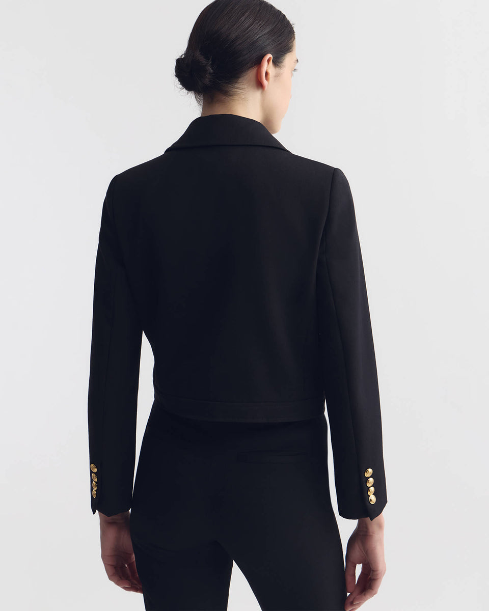 EDNA CROPPED WOOL JACKET IN BLACK