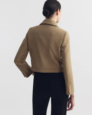 EDNA CROPPED WOOL JACKET IN BRITISH KHAKI