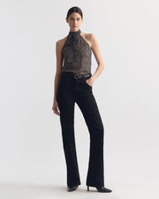 ALLA SILK HALTERNECK TOP IN WILD DOT