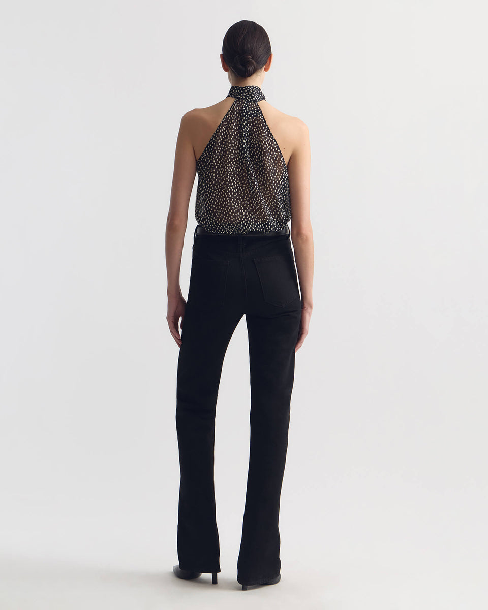 ALLA SILK HALTERNECK TOP IN WILD DOT