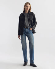 LANA CREWNECK TEE IN HEATHER GREY