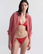 TRIANGLE HARDWARE BIKINI TOP IN RED