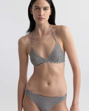 BIKINI BOTTOM IN BLACK/IVORY STRIPE