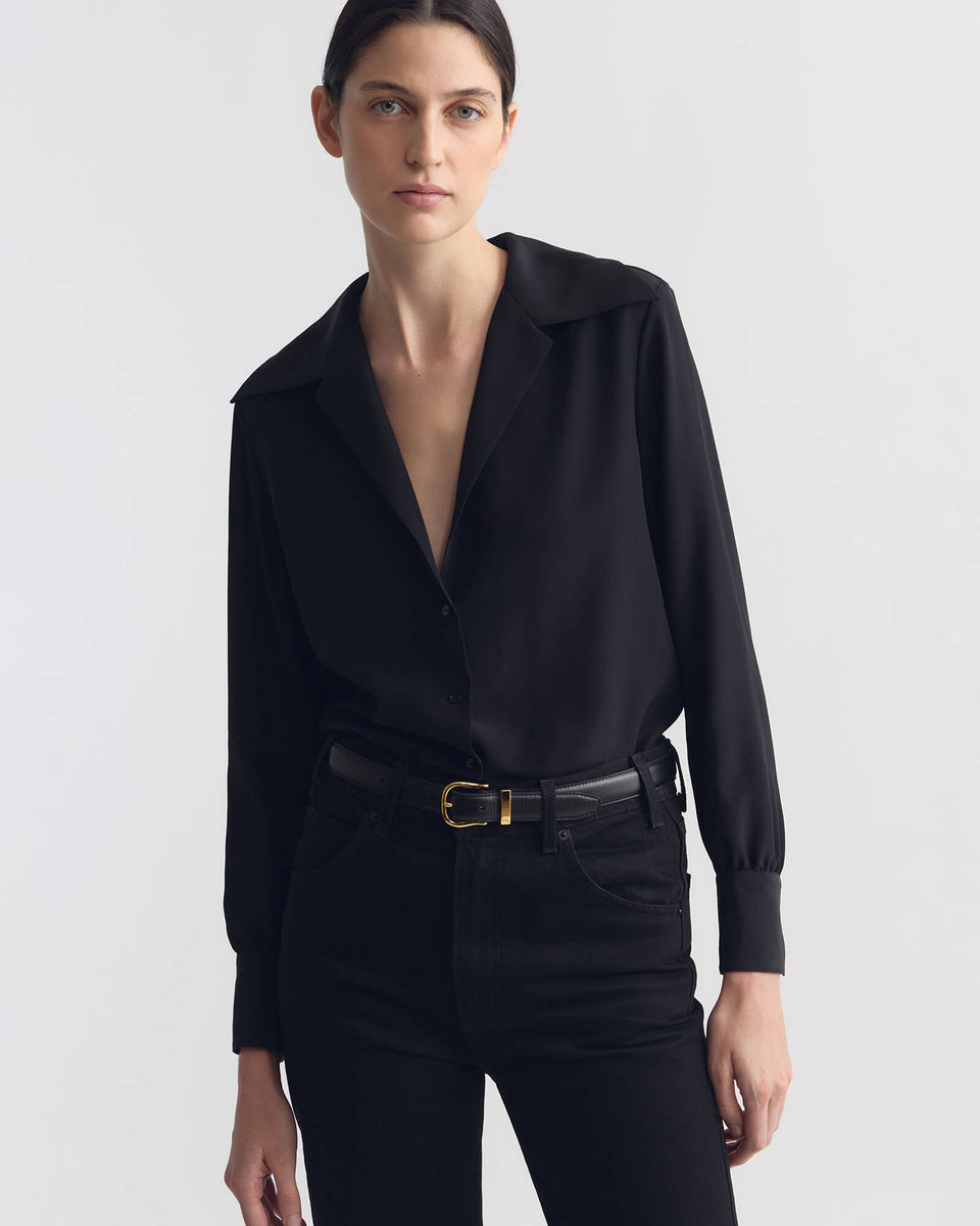 JOXE SILK BLOUSE IN BLACK