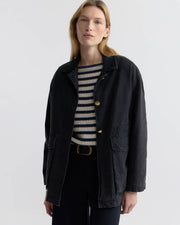 TANDY CASHMERE SWEATER IN IVORY/MARINE STRIPE