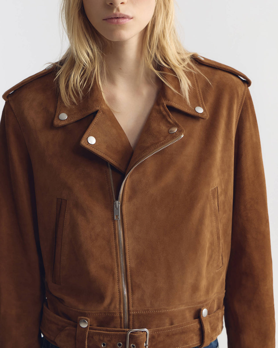 EVEL BIKER SUEDE JACKET IN MARTORA