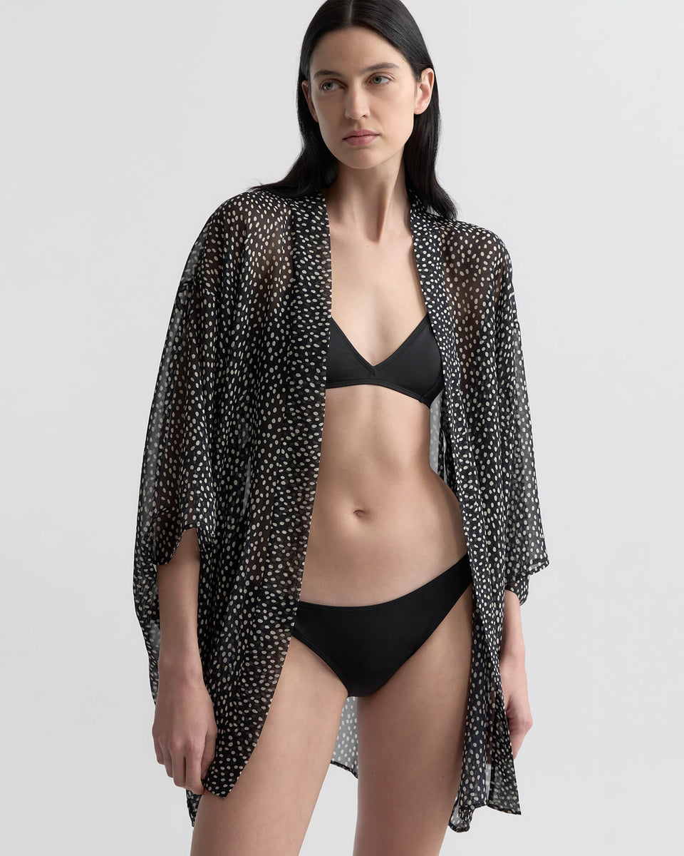 KIMA SILK KIMONO IN WILD DOT