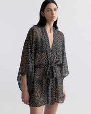 KIMA SILK KIMONO IN WILD DOT