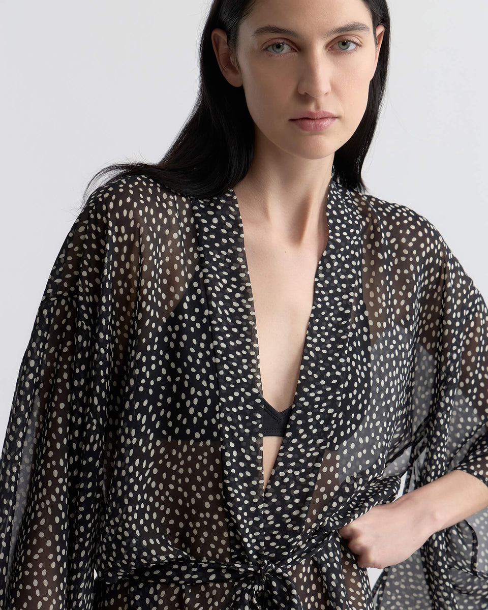KIMA SILK KIMONO IN WILD DOT