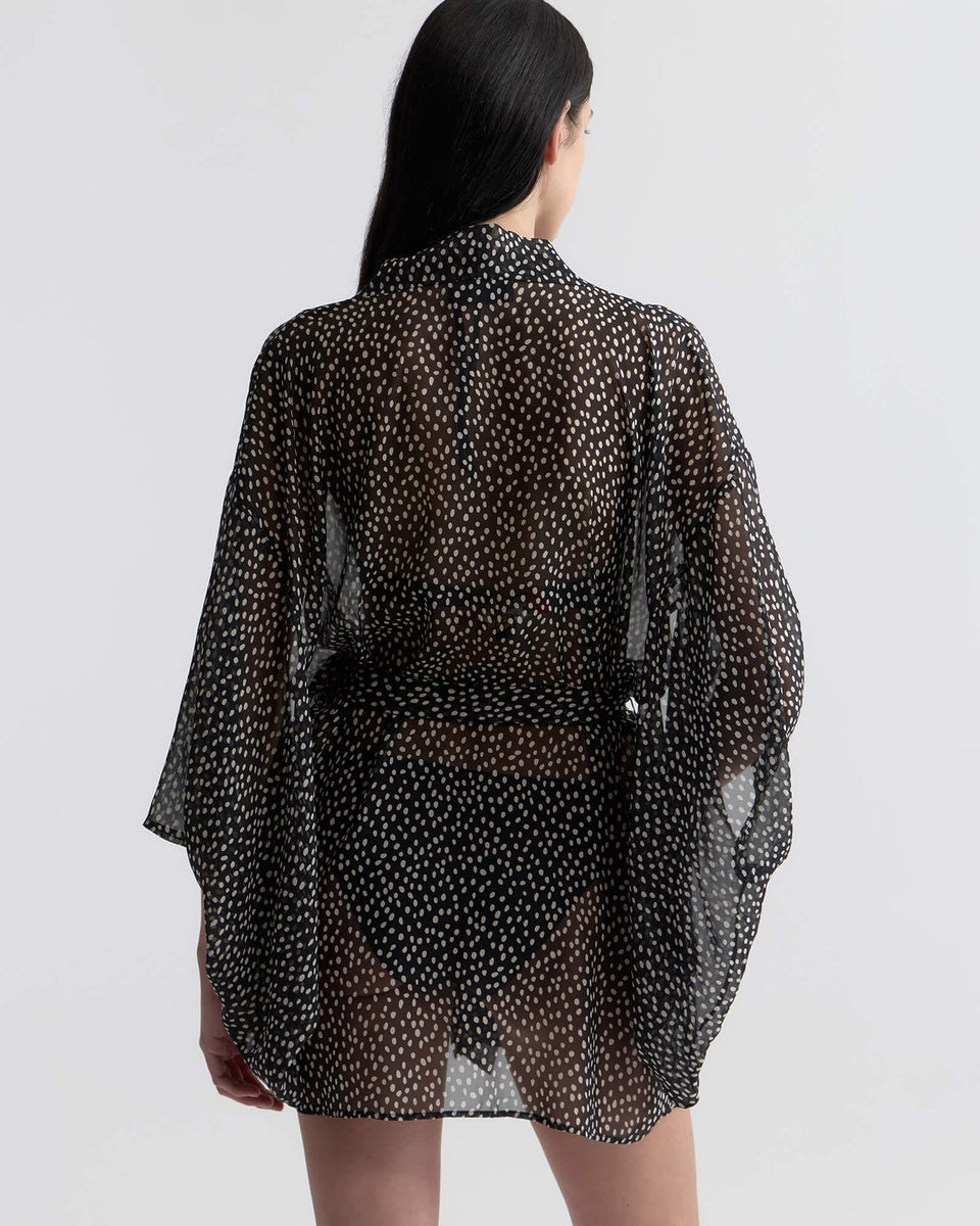 KIMA SILK KIMONO IN WILD DOT