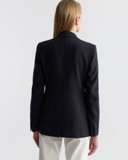 ANABEL WOOL BLAZER IN DARK NAVY PINSTRIPE