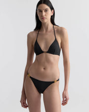 TRIANGLE HARDWARE BIKINI TOP IN BLACK