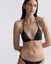 TRIANGLE HARDWARE BIKINI TOP IN BLACK