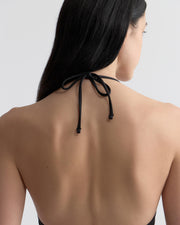 TRIANGLE HARDWARE BIKINI TOP IN BLACK