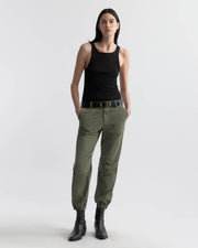UTILITY COTTON PANT IN VINTAGE WASHED - THYME