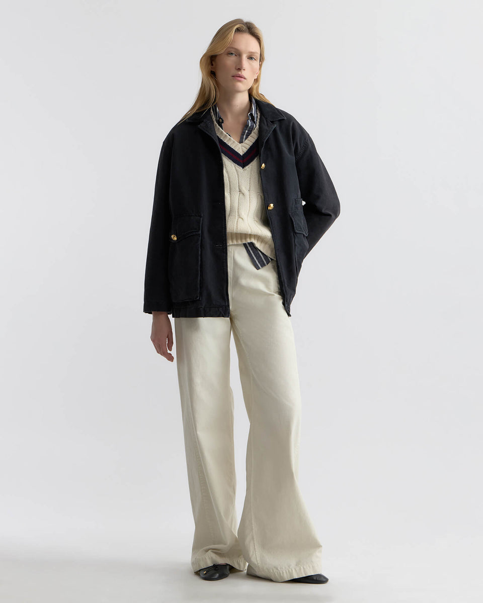 REED COTTON PANT IN STONE