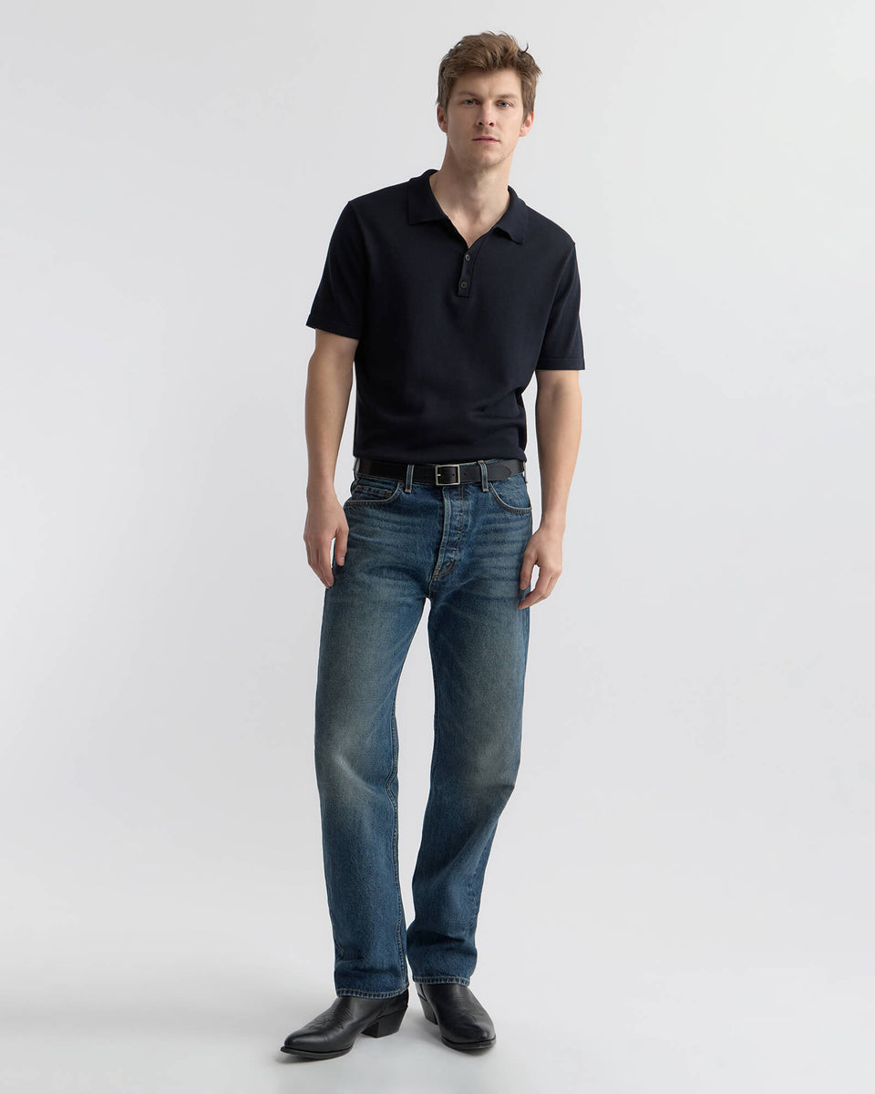 BRYCE POLO SWEATER IN DARK NAVY