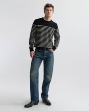 JEREMY CASHMERE SWEATER IN BLACK/IVORY