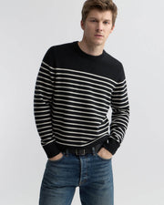 JEREMY CASHMERE SWEATER IN BLACK/IVORY