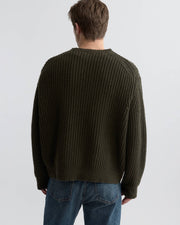TYLER WOOL SWEATER IN DARK PINE MELANGE