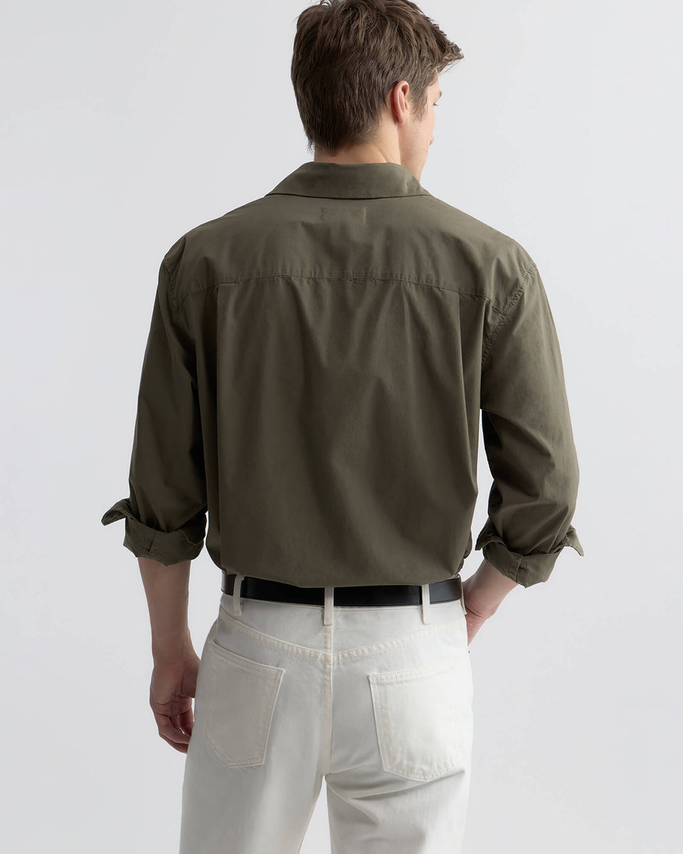 CAIDEN COTTON SHIRT IN TRUFFLE TAUPE