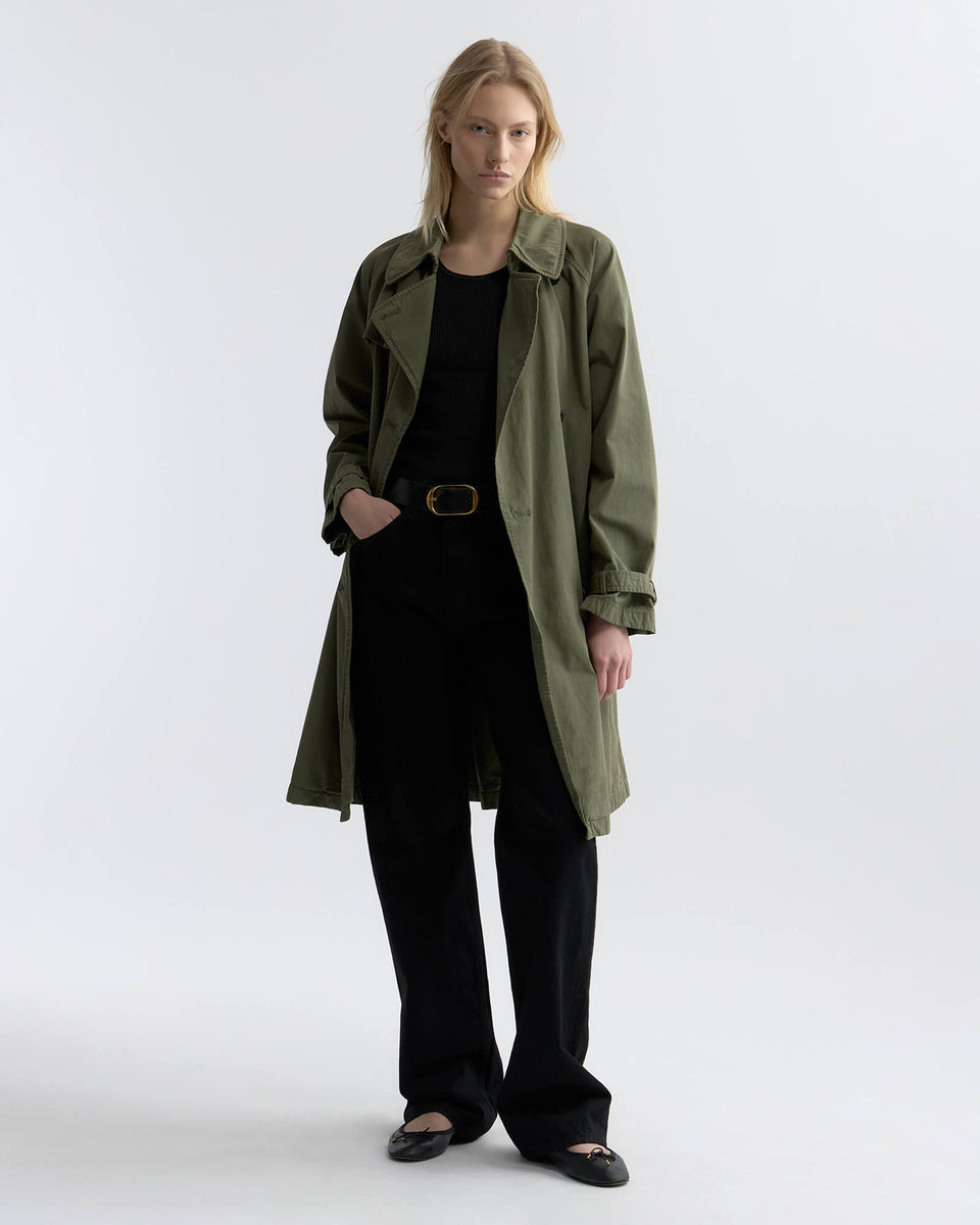 AMELINE TRENCH COAT IN DARK CAMO