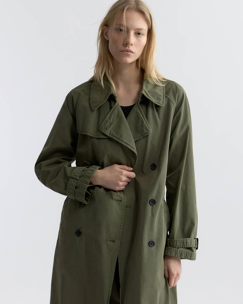 AMELINE TRENCH COAT IN DARK CAMO