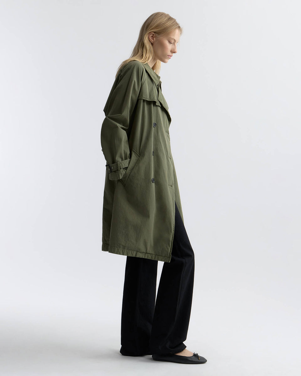 AMELINE TRENCH COAT IN DARK CAMO