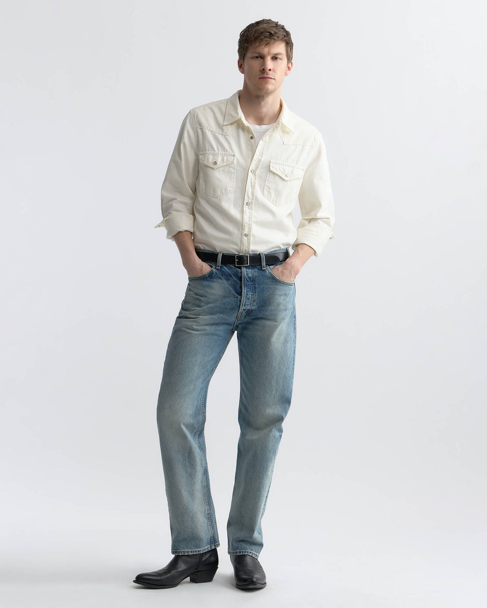 TRAVIS DENIM SHIRT IN CREAM