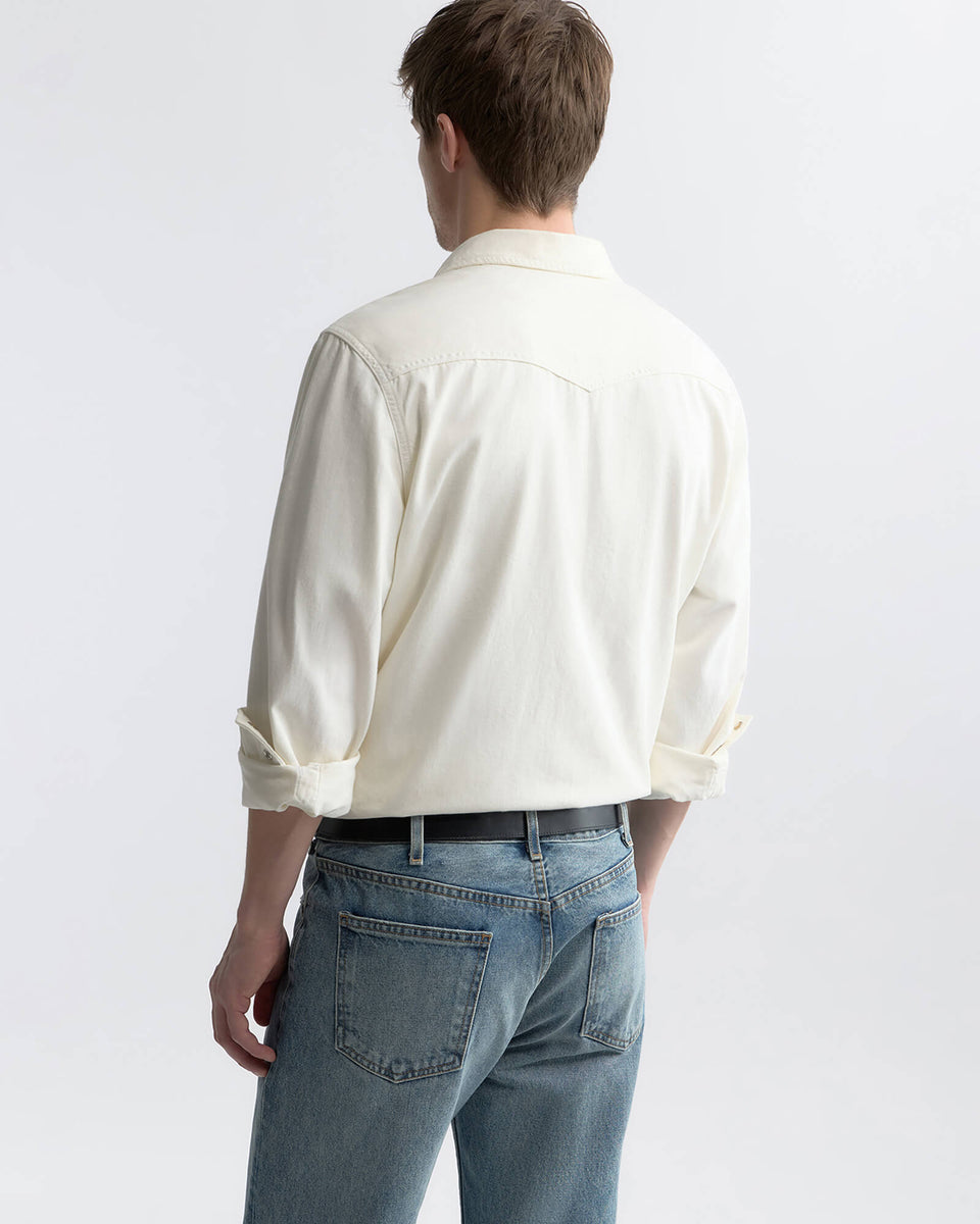 TRAVIS DENIM SHIRT IN CREAM