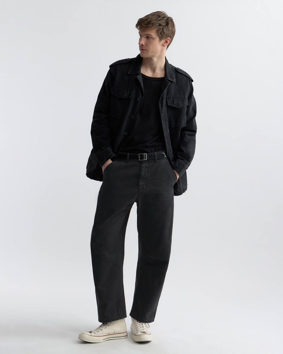 CHARLIE COTTON JACKET IN WASHED BLACK