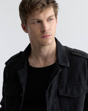 CHARLIE COTTON JACKET IN WASHED BLACK