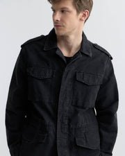 CHARLIE COTTON JACKET IN WASHED BLACK
