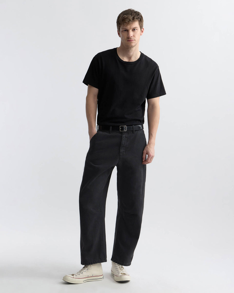EMIR COTTON PANT IN JET BLACK