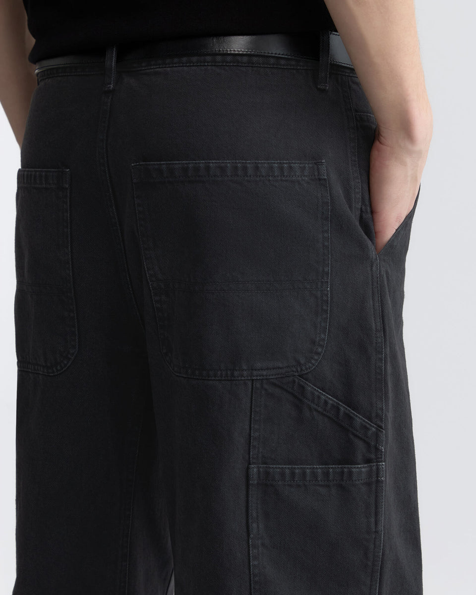 EMIR COTTON PANT IN JET BLACK