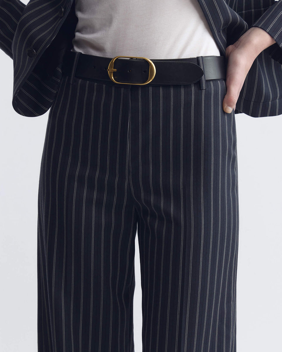 RIVERS PANT IN MARINE BLUE PINSTRIPES