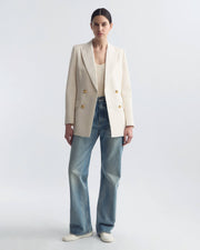 WESTON DOUBLE BREASTED BLAZER IN STONE