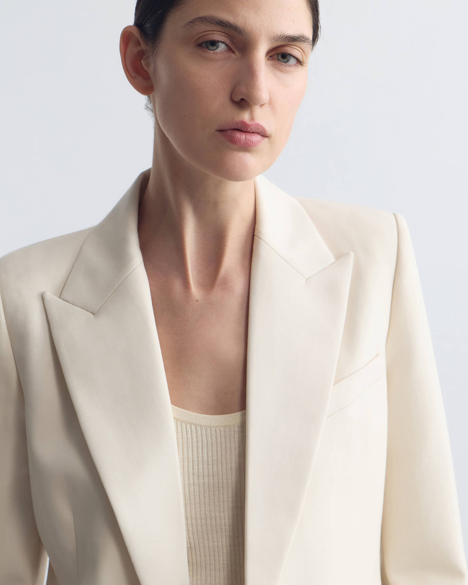 WESTON DOUBLE BREASTED BLAZER IN STONE