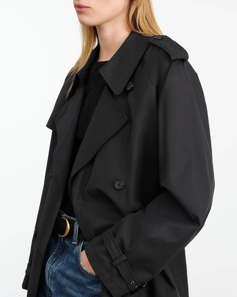 TANNER TRENCH COAT IN BLACK