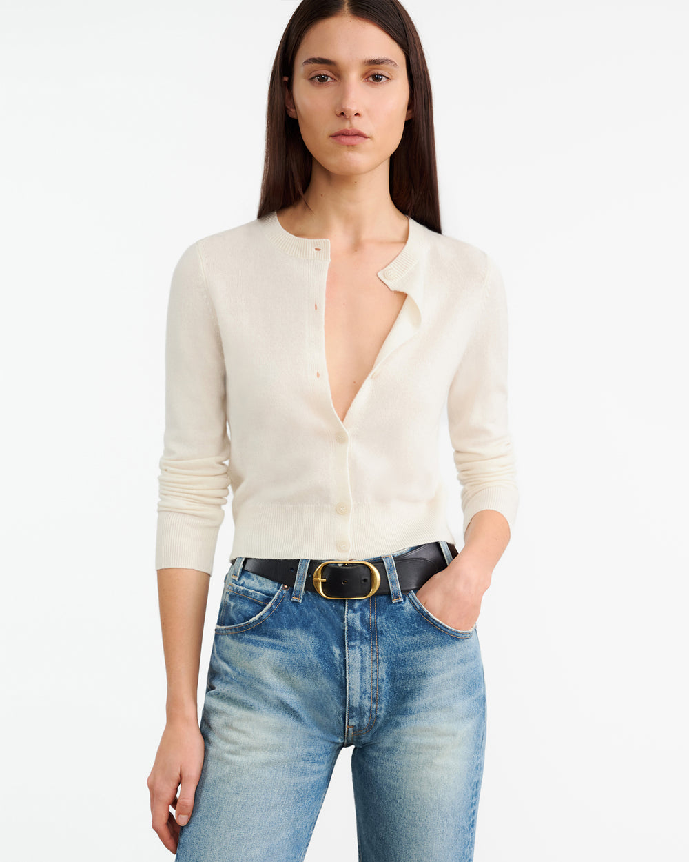 MARCH CASHMERE CARDIGAN IN IVORY