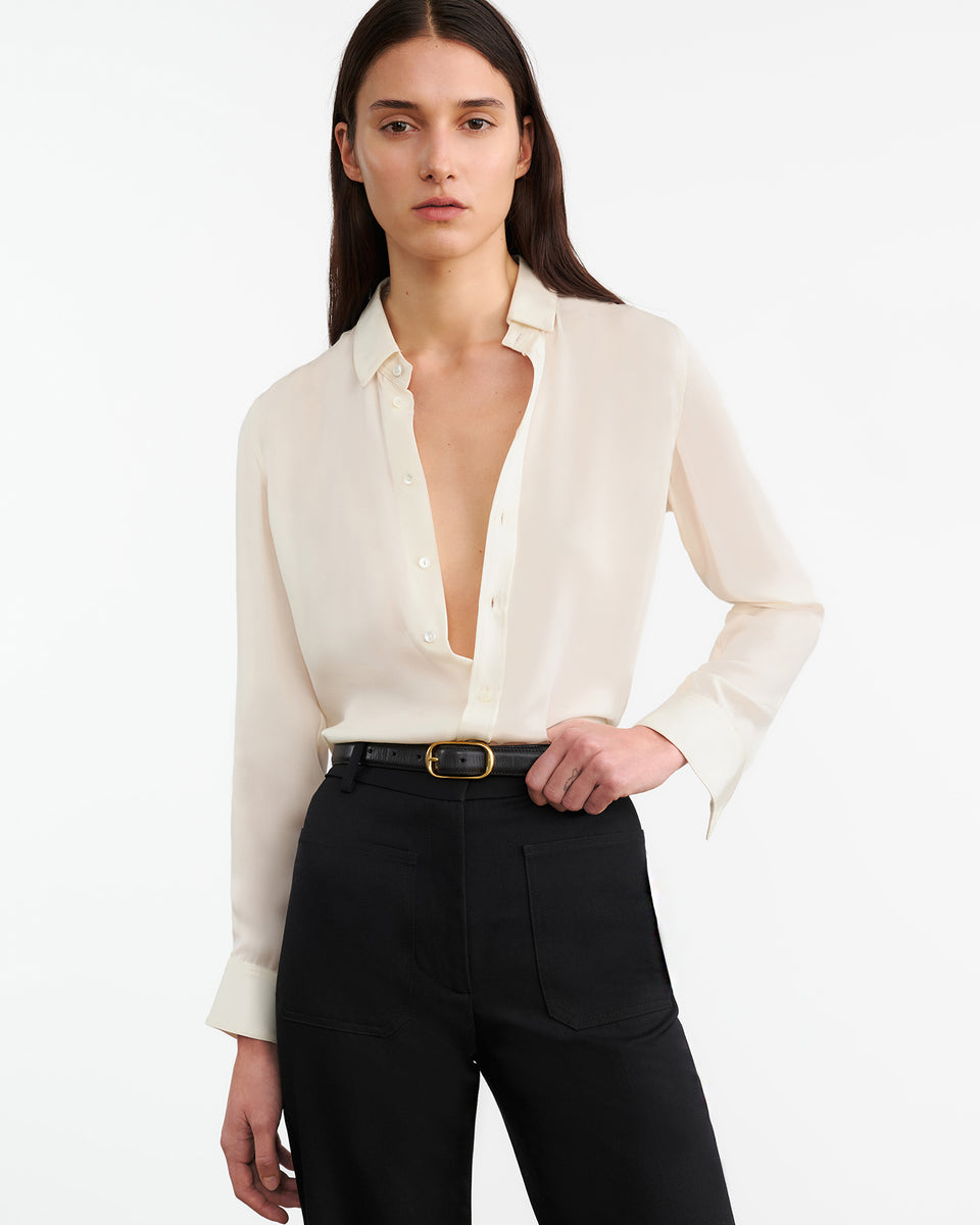 GAIA SILK SHIRT IN IVORY
