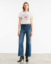 LANA TEE - LOVE RASTAFARI IN WHITE/RED PRINT