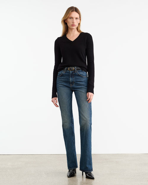CAMELIA CASHMERE SWEATER IN DARK NAVY