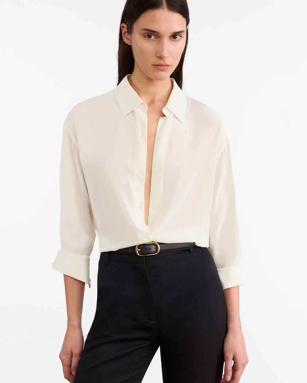 JULIEN SILK BLOUSE IN IVORY