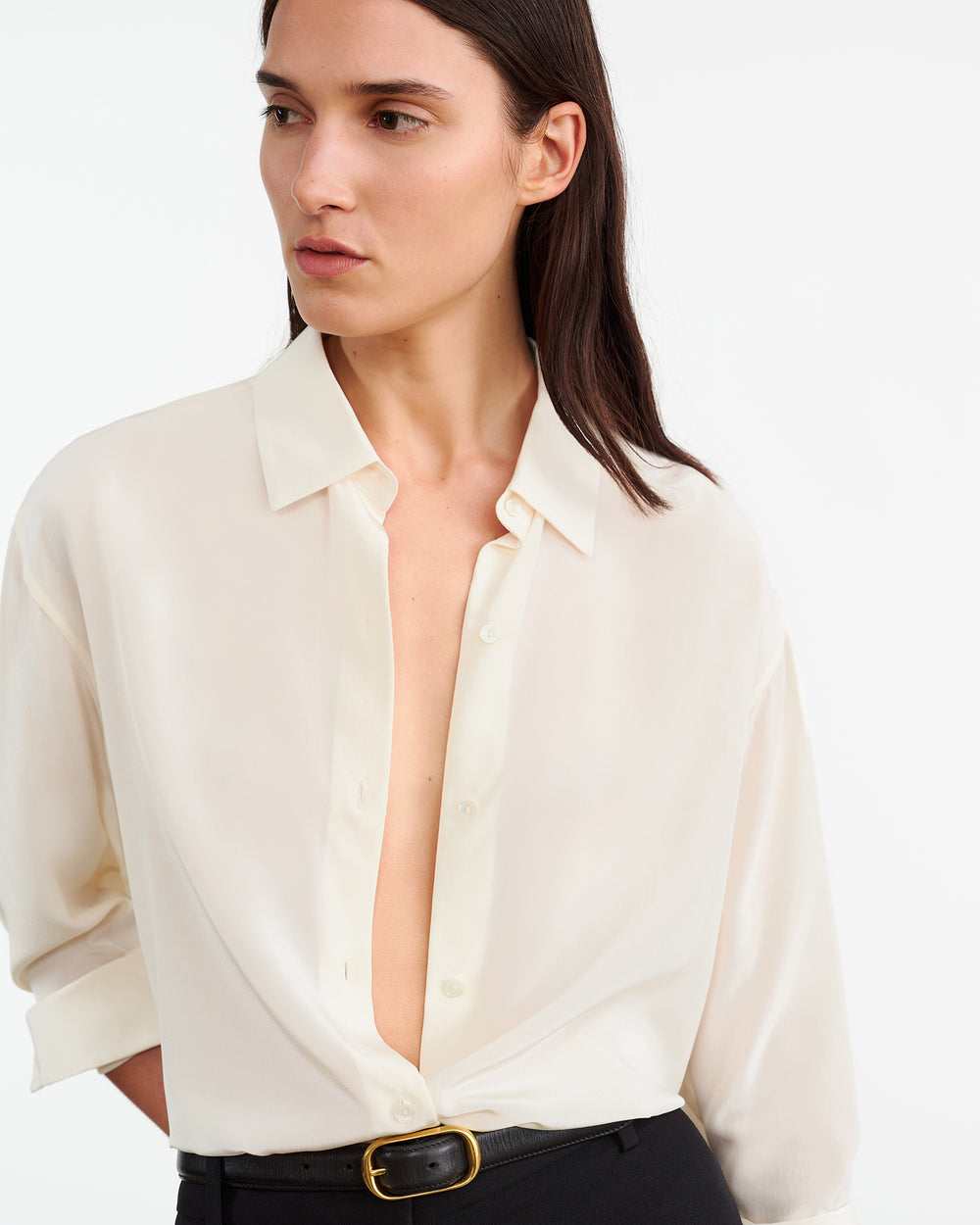 JULIEN SILK BLOUSE IN IVORY