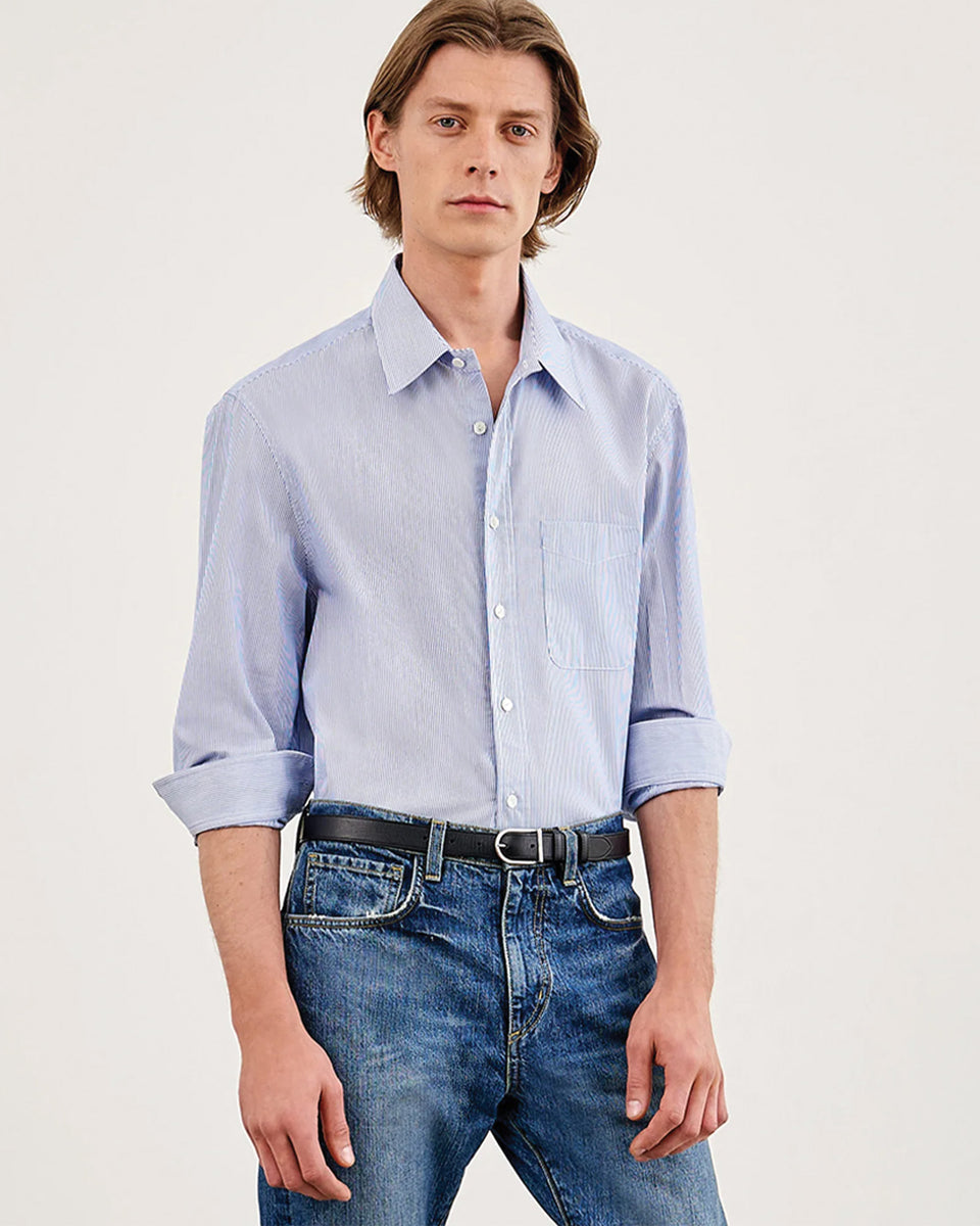 FINN SHIRT IN BLUE/WHITE STRIPE