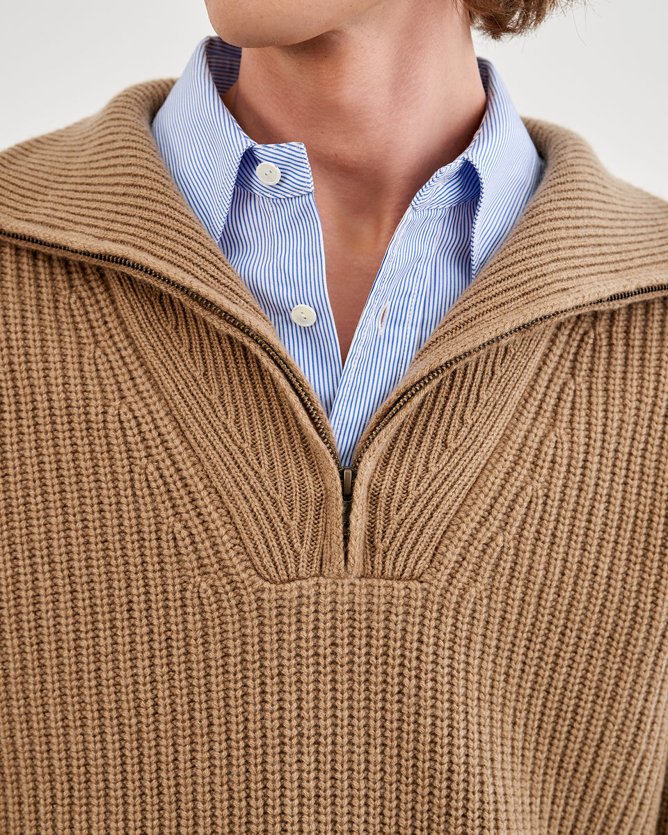 HESTON CASHMERE SWEATER IN TAN